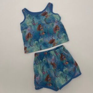 Girls Disney Ariel Tank Top & Shorts or PJ Set Size 2